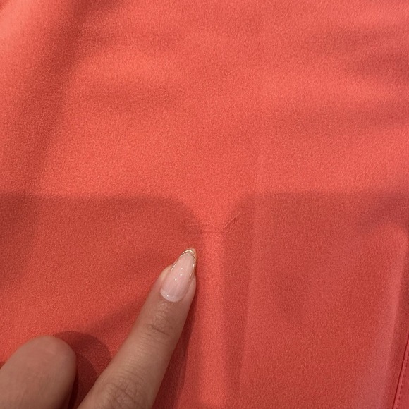 J Crew Coral Orange Button Down Blouse Flutter Sleeve Women's 12 Workwear - Picture 2 of 10